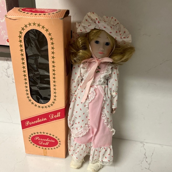 Vintage porcelain doll 16”  In Original Box - Picture 2 of 8
